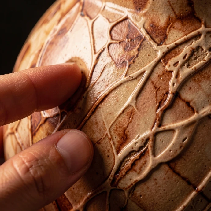Fühlbare Relief-Textur auf einer Vase